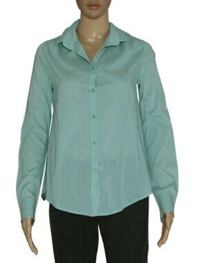 Zadig & Voltaire Tili Buttondown Long Sleeve Turquoise Tunic Shirt Top S